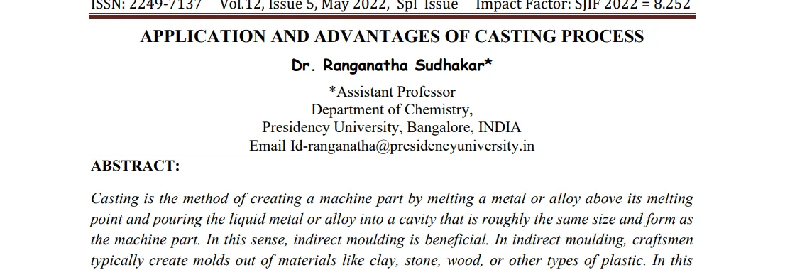 APPLICATION AND ADVANTAGES OF CASTING PROCESS