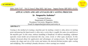 APPLICATION AND ADVANTAGES OF CASTING PROCESS