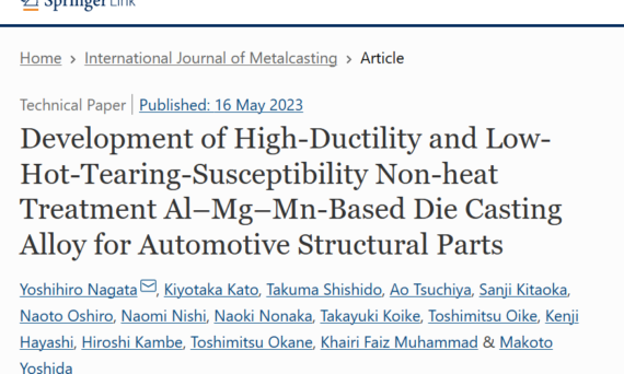 Development of High-Ductility and Low-Hot-Tearing-Susceptibility Non-heat Treatment Al–Mg–Mn-Based Die Casting Alloy for Automotive Structural Parts