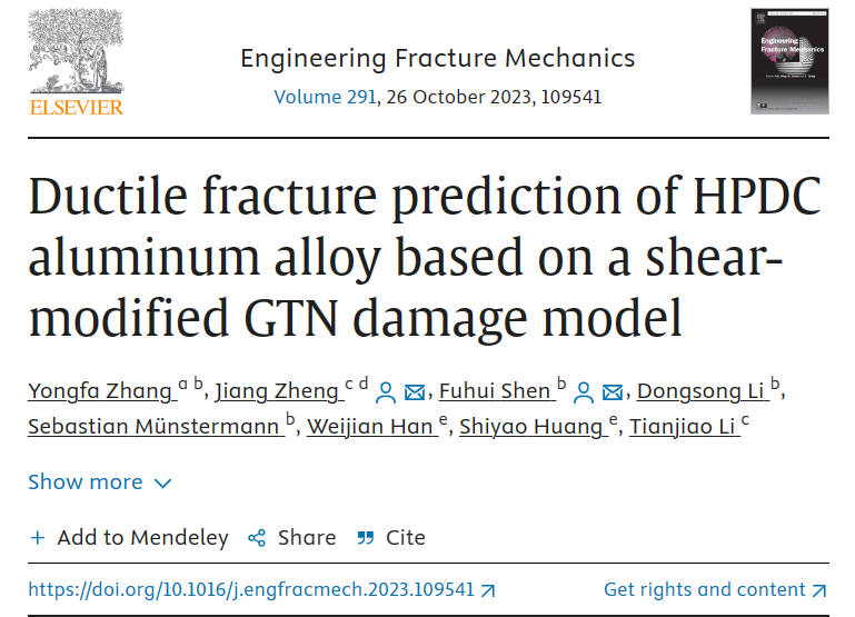 Ductile fracture prediction of HPDC aluminum alloy based on a shear-modified GTN damage model