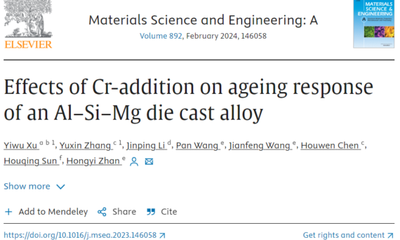 Effects of Cr-addition on ageing response of an Al–Si–Mg die cast alloy