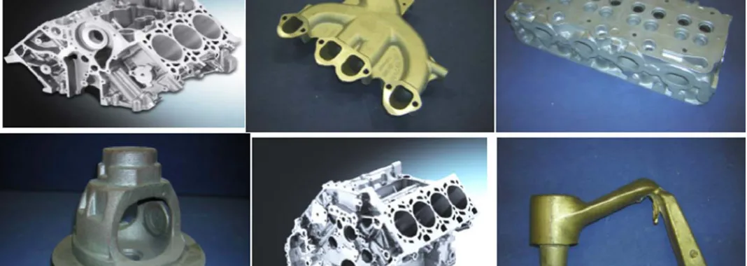 Examples of components manufactured with casting core