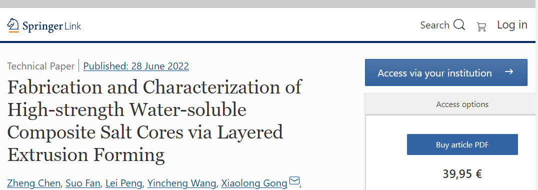 Fabrication and Characterization of High-strength Water-soluble Composite Salt Cores via Layered Extrusion Forming