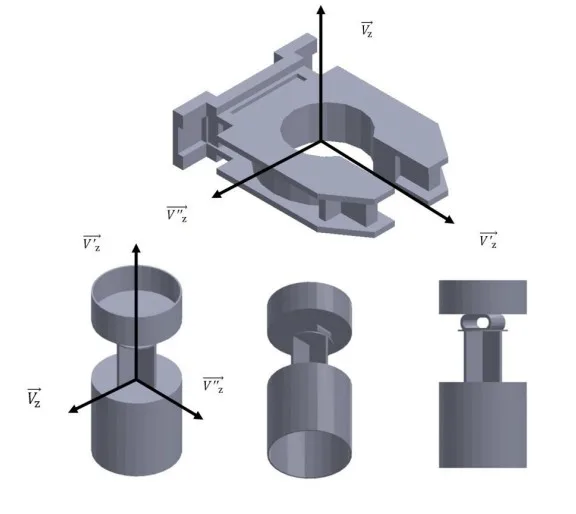 Fig 17.- Parts C, D with resoluble demolding regions by means of side cores.