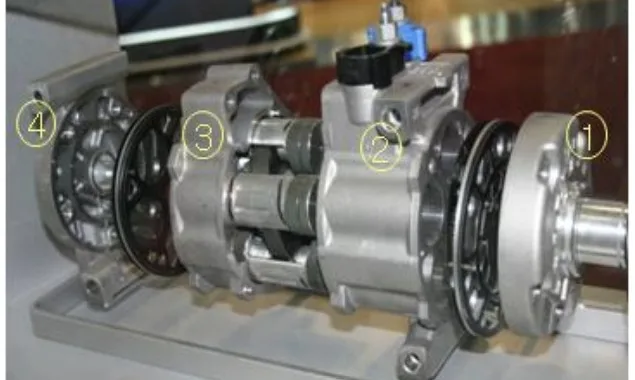 Fig. 1 Components of a air-conditioning compressor
