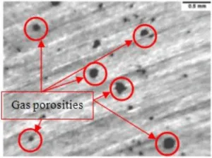 Fig. 1. Air Porosity in the section of an aluminium diecast part