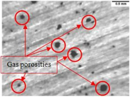 Fig. 1. Air Porosity in the section of an aluminium diecast part