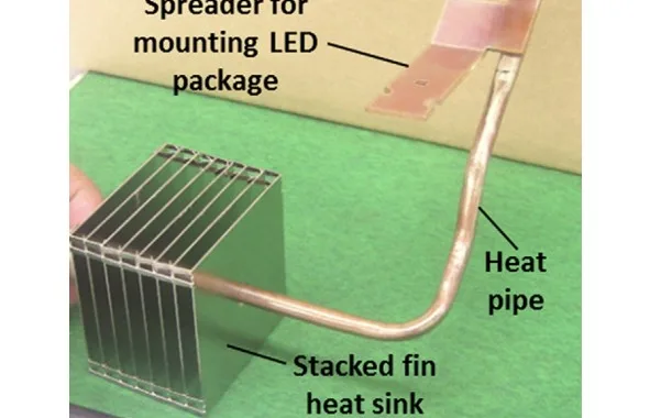 Fig. 14. Heat pipe heat sink for low beam LED package cooling