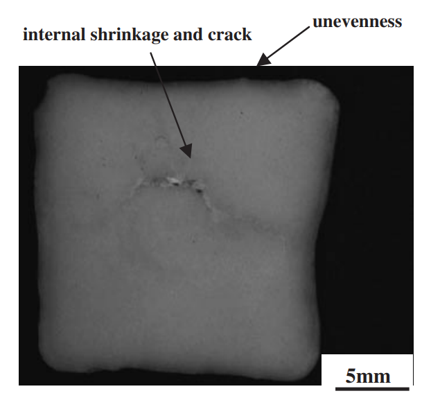 Fig. 2 Cross section of KCl-80 mol%K2CO3 specimen.