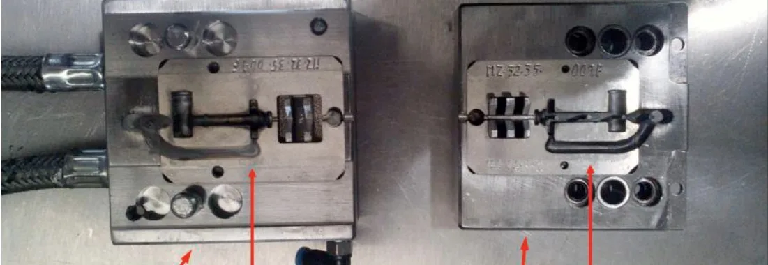 Fig. 2. Description of the mould structures with the mould inserts docked