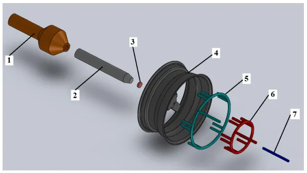 Fig. 2. Exploded view showing components of Gating System