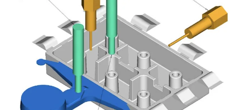 Fig. 2. Location of pressure sensors on the RF filter body casting.