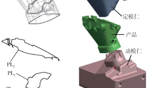Fig. 2 Main parting of the mold