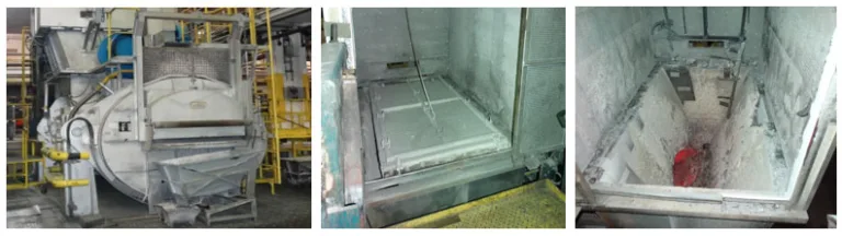 Fig. 3. Melting furnace with an example of an inner lining of the melting space