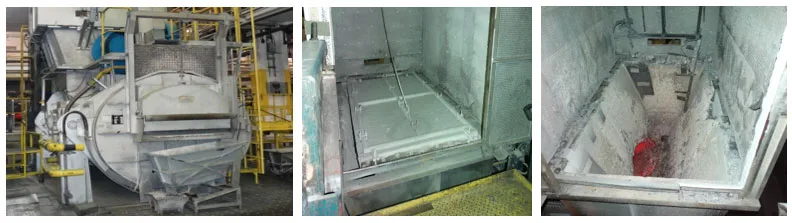 Fig. 3. Melting furnace with an example of an inner lining of the melting space