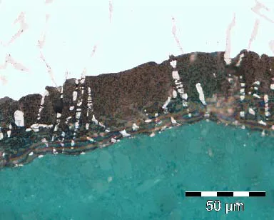 Fig. 8. Anodic alumina layer generated on the AlSi12 alloy, sand cast