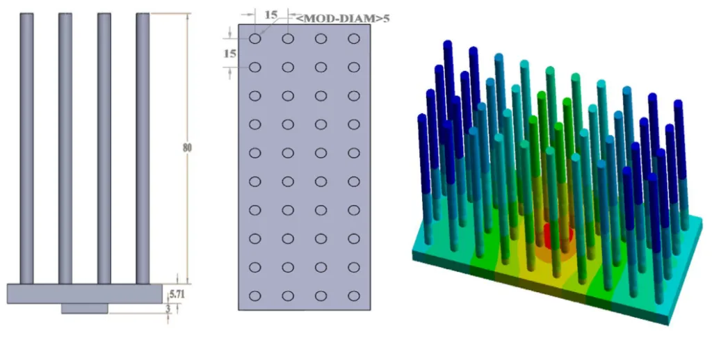 Figure 1. Circular fins dimensions and structure.