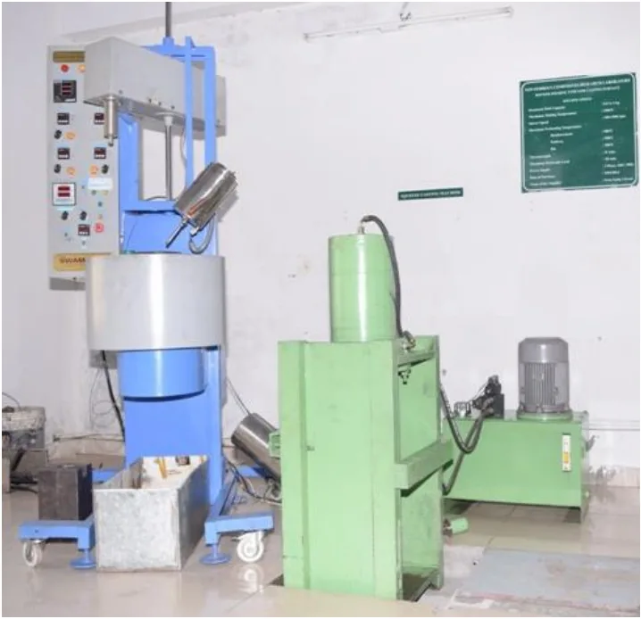 Figure 1. Squeeze casting experimental set-up.