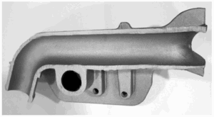 Figure 16. Cross-sectional view of a cast part with a salt core.