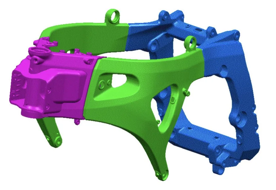 Figure 2. Motorcycle frame parts (CBR600RR)