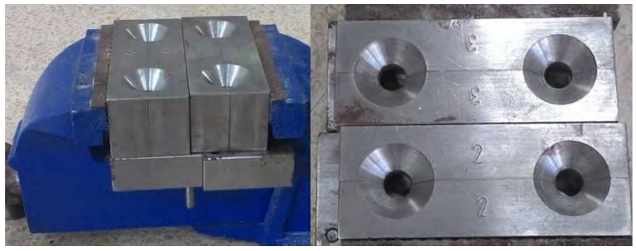 Figure 2. SAE 1040 steel core molds.