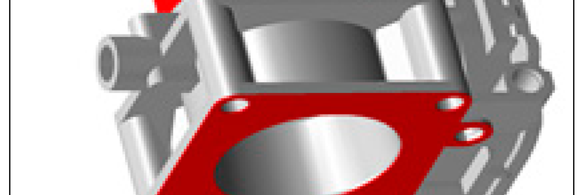 Figure 2. Throttle body with the marked value of the bearing surface roughness specified by the customer (Ra = max. 2.5 μm).