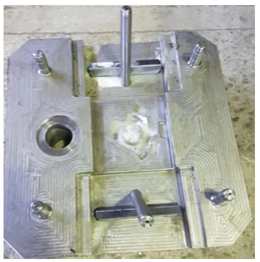 Figure 2.1. Injection mold movable side manufactured for salt core