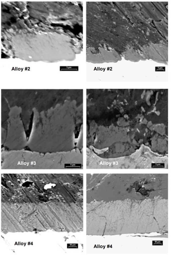 Figure 3. Intermetallic layers on pin surfaces.