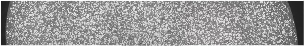 Figure 3. Microstructure of the rheo-diecast AZ91D alloy through the entire cross-section of the Ф6
tensile test bar. 