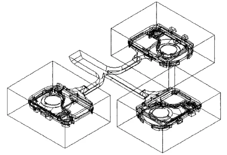 Figure 4: Runner System Example (with Die Cavities, NADCA [29])