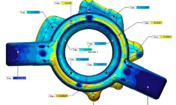 Figure 4. Salt core laser scanning compared with 3D data model.