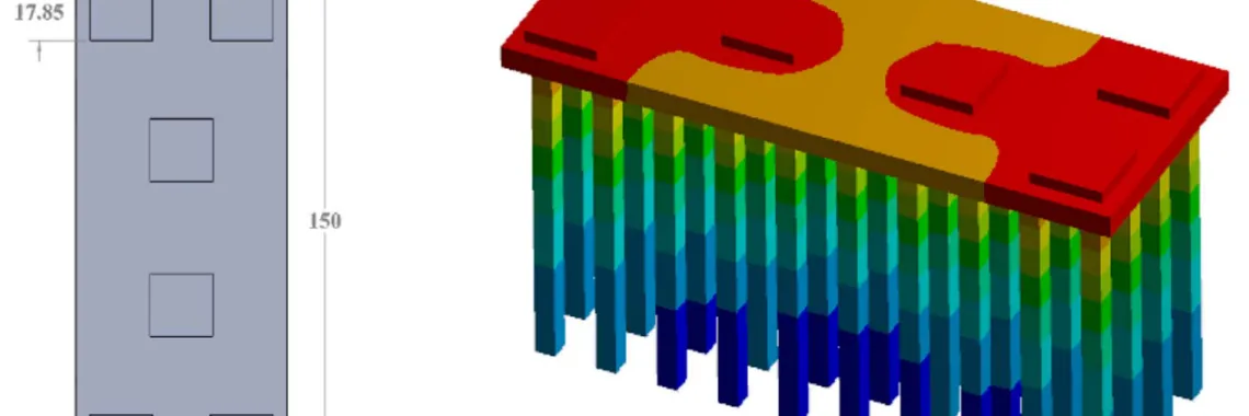 Figure 5. Six LED Arrayconfiguration and temperature profile.