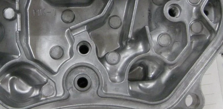 Figure 9 A part of Al die cast product where internal soundness was improved by the application of DHA-THERMO core pins
