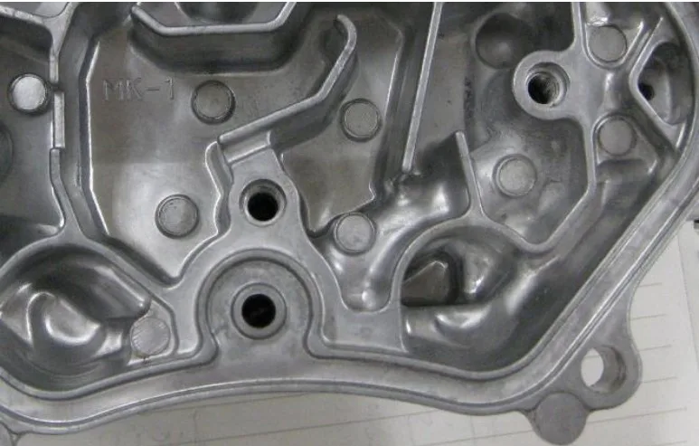 Figure 9 A part of Al die cast product where internal soundness was improved by the application of DHA-THERMO core pins