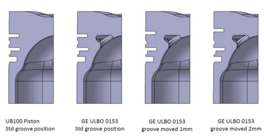 Figure 9. Top ring groove position modification