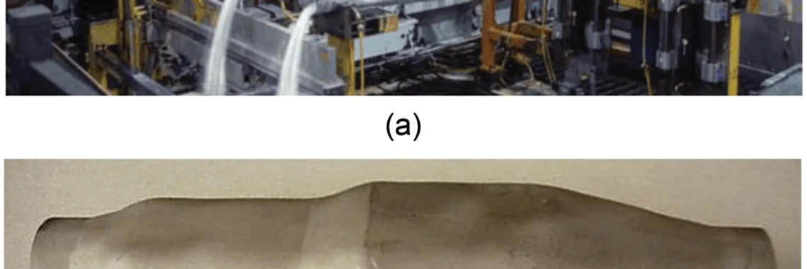 Figure 6. (a) Hydroformed aluminum rail for Corvette Z06 shown immediately after forming (Luo & Sachdev, 2008). (b) AZ31 magnesium tube gas-formed at 350°C showing 80% circumference expansion (Luo & Sachdev, 2008)