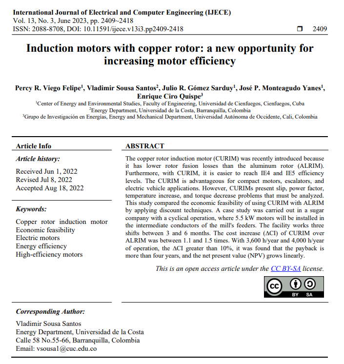 Induction motors with copper rotor: a new opportunity for increasing motor efficiency