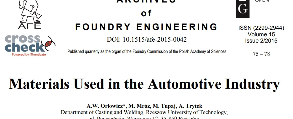 Materials Used in the Automotive Industry