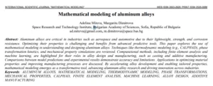 Mathematical modeling of aluminum alloys