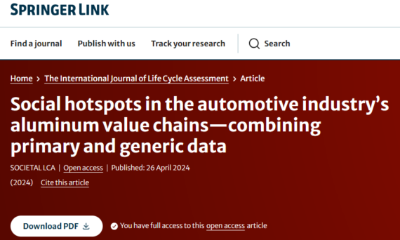 Social hotspots in the automotive industry’s aluminum value chains—combining primary and generic data