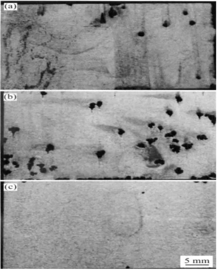 Fig 13: Corrosion morphologies of AM60 as extruded in
3.5%NaC1 aqueous solution at pH=3(a), pH=7(b) and
pH=l2(c), respectively