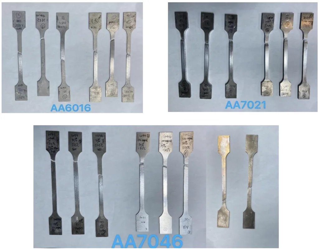 Figure 21: All samples after the experiment (after breakage)