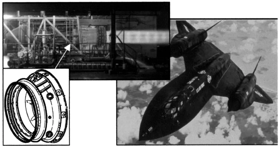 Figure 2. First critical application of Alloy 71 8 at Pratt & Whitney.. . welded diffuser case in the 558 engine for the SR-71 Blackbird. 