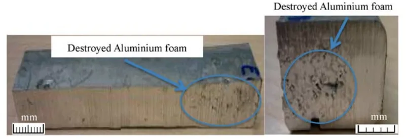 Figure 12. HPDC part with totally destroyed aluminium foam