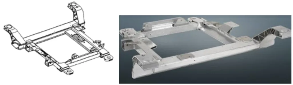 Extrusion-based aluminium engine cradle used for the Chevrolet Monte Carlo and Impala models (Source: Magna)