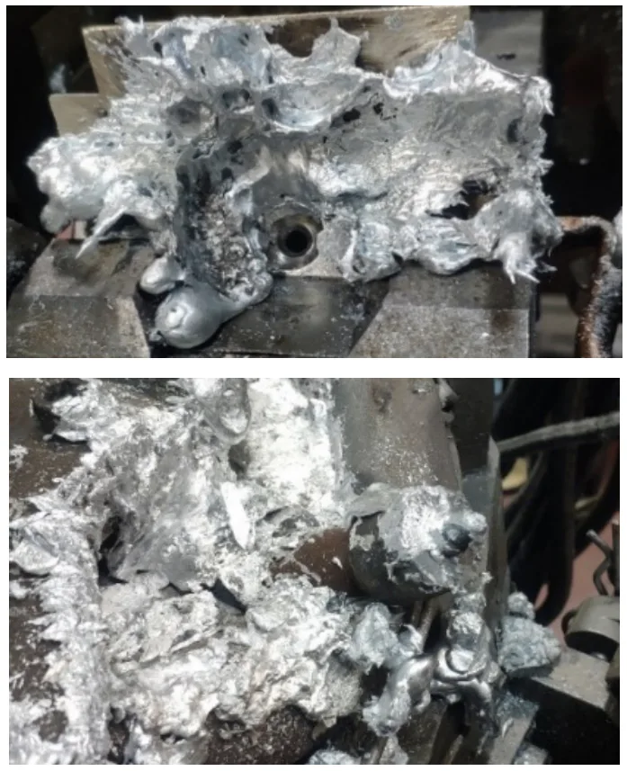 Figure 5. Injection failure caused by technical problems on the coupling system elements.