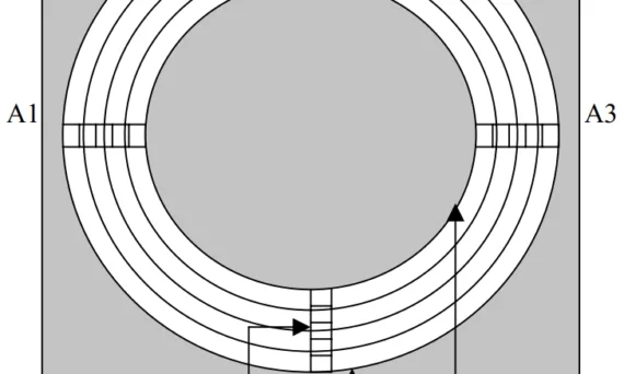 Fig. 1. Wear track profile sections used for LSCM.