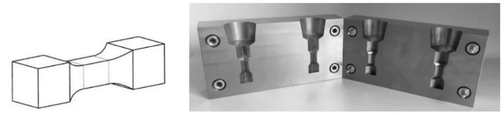 Fig. 1. Salt core geometry and casting die.