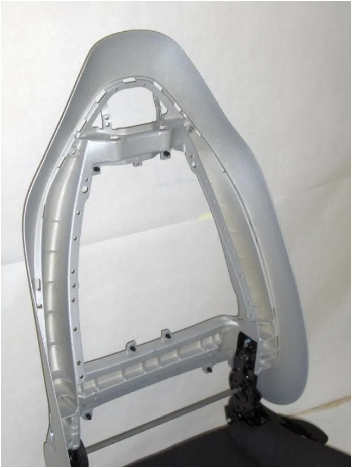 Figure 1: Reference automotive backrest frame constructed from high-pressure die-cast AM50 Magnesium Alloy (Total Mass = 1.8 kg)