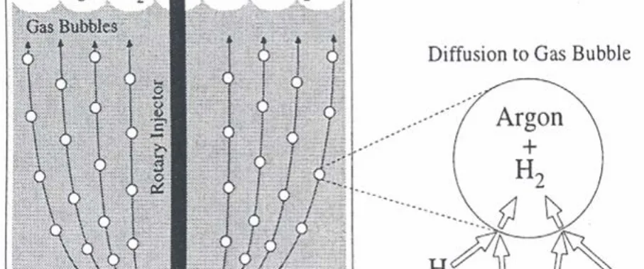 Fig. 3 - Hydrogen removal to gas bubbles in a degasser.